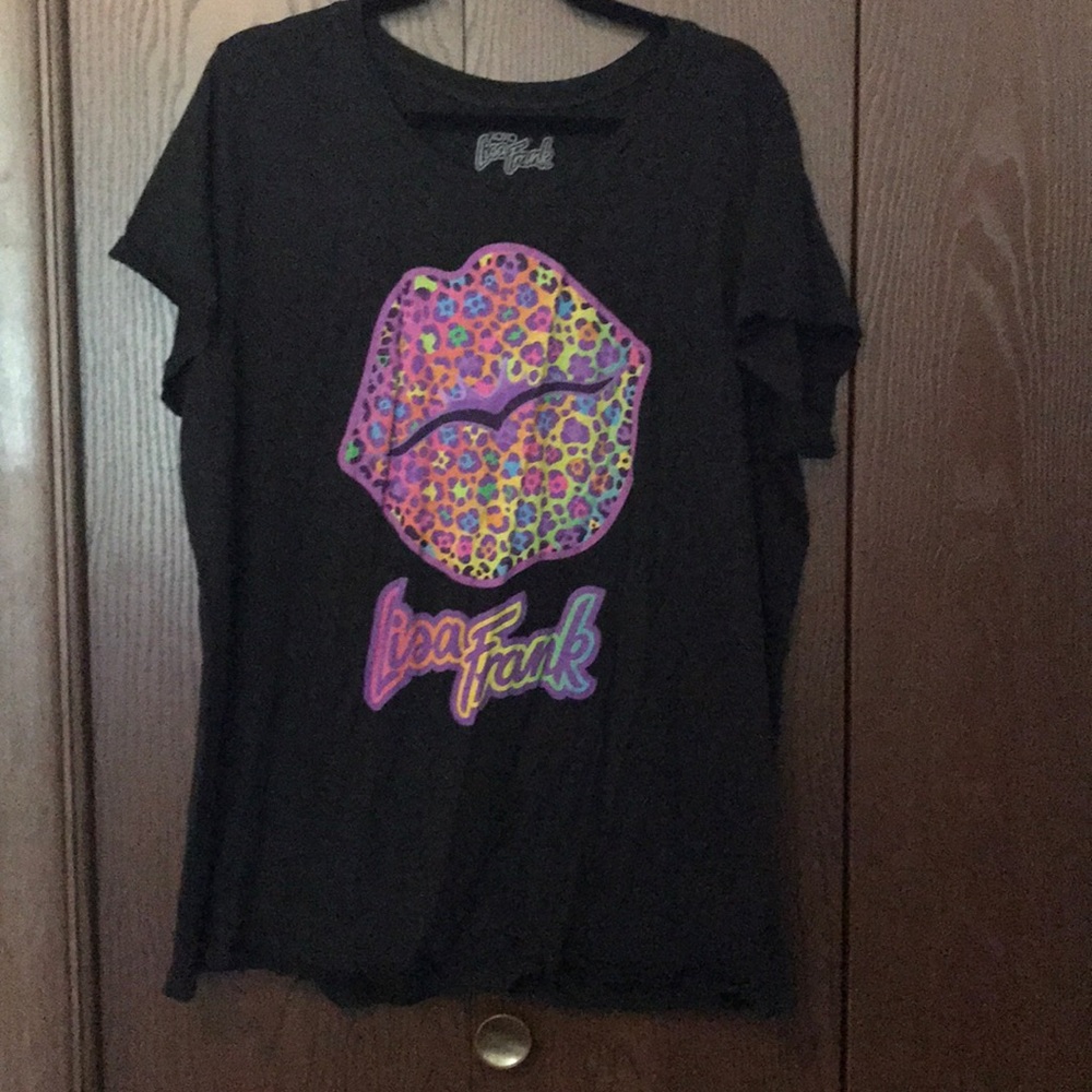 Lisa frank black lip shirt